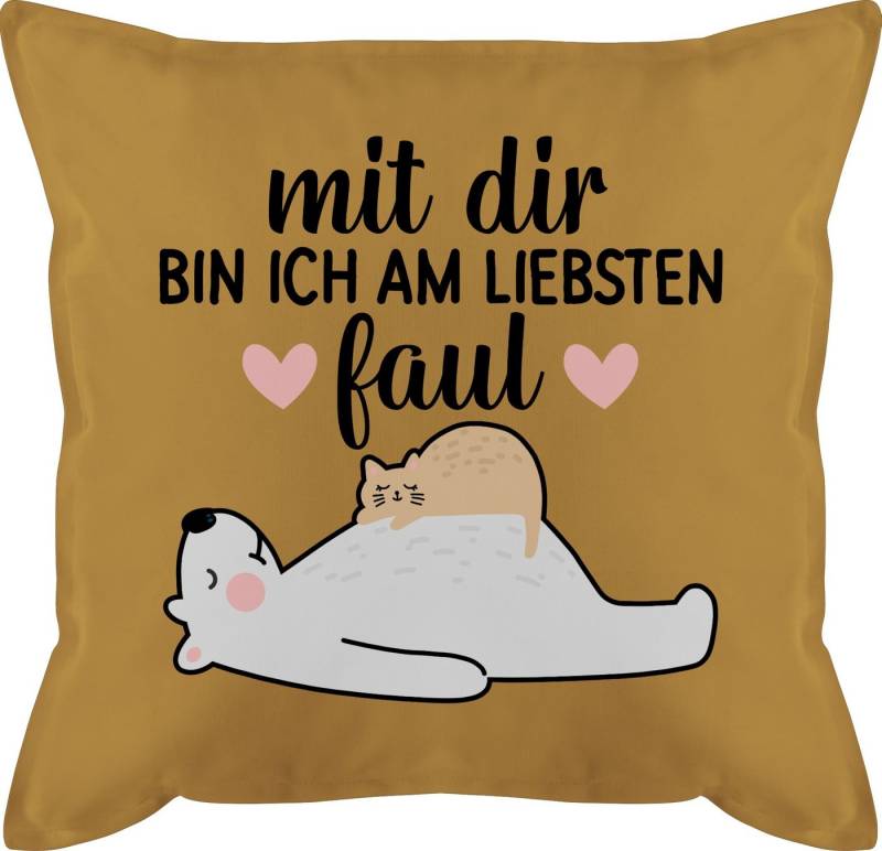 Shirtracer Dekokissen Mit dir bin ich am liebsten faul - schwarz, Statement Shirtracer Dekokissen Mit dir bin ich am liebsten faul - schwarz, Statement von Shirtracer