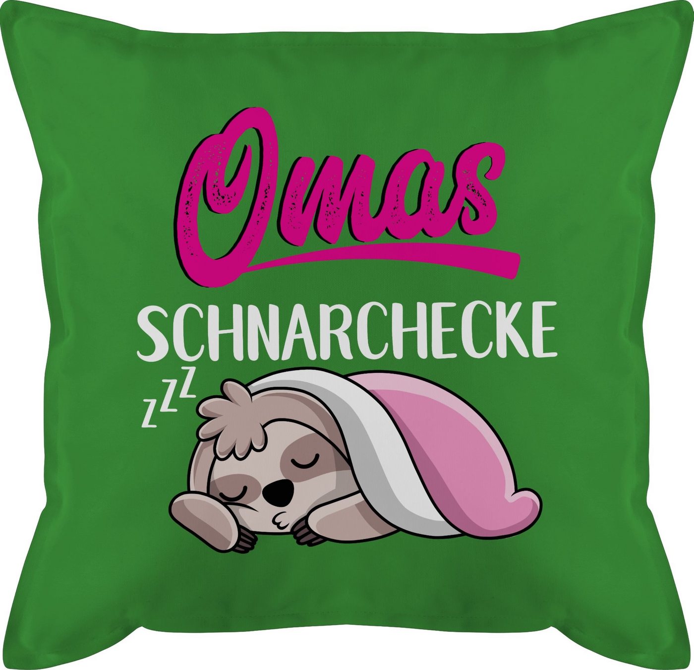 Shirtracer Dekokissen Omas Schnarchecke mit Faultier - weiß, Oma Großmutter von Shirtracer