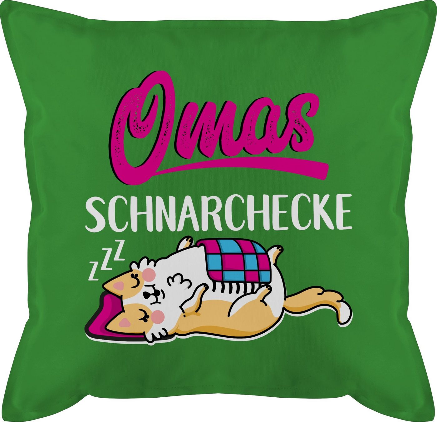 Shirtracer Dekokissen Omas Schnarchecke - weiß/fuchsia, Oma Großmutter von Shirtracer