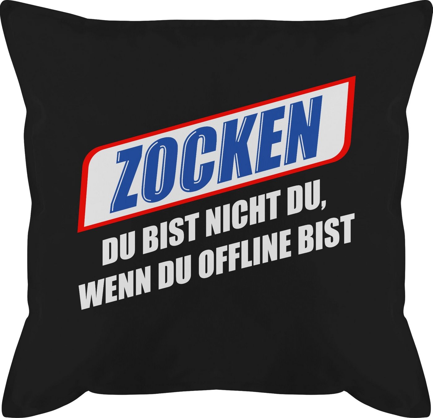 Shirtracer Dekokissen Zocken Du bist nicht du wenn du offline bist weiß, Deko-Kissen mit Spruch von Shirtracer