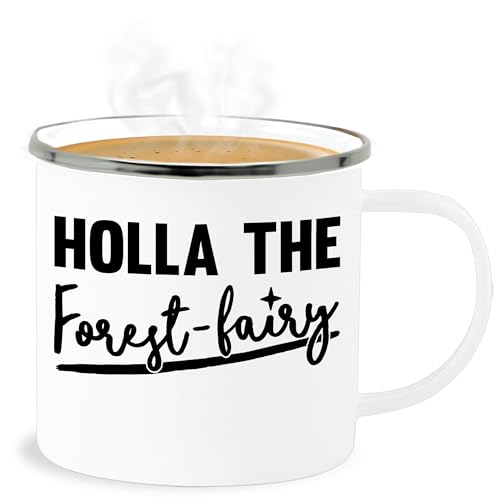 Emaille Becher Blechbecher - Statement Sprüche - Holla the Forest-fairy - schwarz - 300 ml - Weiß Silber - tassen mit sprüchen sarkasmus tasse blechglühweinbecher spruch spruechen teetasse blech Emaille Becher Blechbecher - Statement Sprüche - Holla the Forest-fairy - schwarz - 300 ml - Weiß Silber - tassen mit sprüchen sarkasmus tasse blechglühweinbecher spruch spruechen teetasse blech von Shirtracer