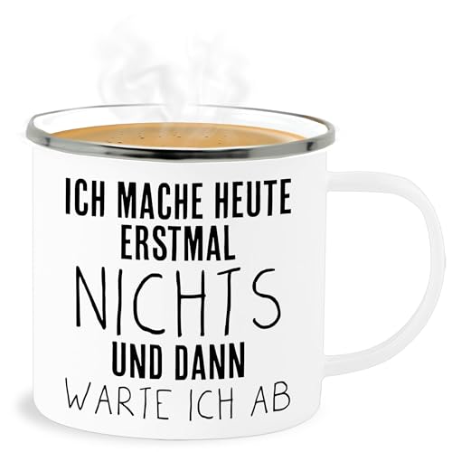 Emaille Becher Blechbecher - Statement Sprüche - Ich mache heute erst mal nichts und dann warte ich ab - 300 ml - Weiß Silber - sarkasmus sprüchen lustig arbeit tasse spruch erstmal spruechen Emaille Becher Blechbecher - Statement Sprüche - Ich mache heute erst mal nichts und dann warte ich ab - 300 ml - Weiß Silber - sarkasmus sprüchen lustig arbeit tasse spruch erstmal spruechen von Shirtracer