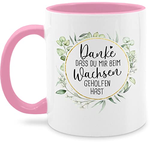 Tasse Tassen 325ml - Erzieherin - Danke dass du mir beim Wachsen geholfen hast - 325 ml - Rosa - nur noch eine pflanze erzieher für erzieherinnen geschenk an die geschenke abschied von Shirtracer