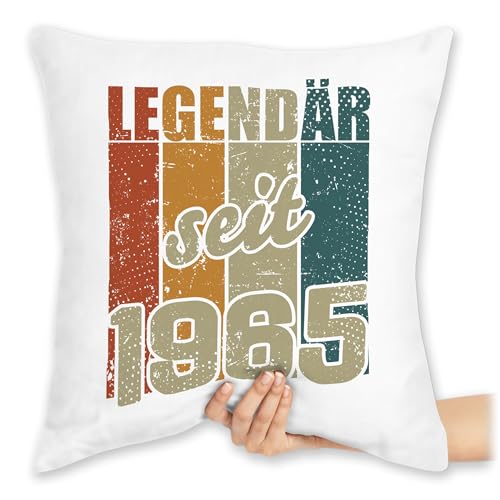Kissen 40x40 Zierkissen - 60. Geburtstag - Legendär seit 1965-40 x 40 cm - Weiß - überraschung zum 60 1964 Geschenke 60ig Scherzartikel 60er sechzig 60ten 60.Jahre 60igsten 60.Geburtstag 60.TER von Shirtracer