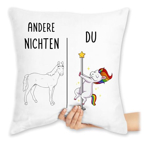 Shirtracer Kissen 40x40 Zierkissen - Andere Nichten Dabbing Einhorn | Geschenk für Nichte | Nichte Geschenk von Tante | Nichte Geschenk von Onkel | Nichte Geburtstag - 40 x 40 cm - Weiß von Shirtracer