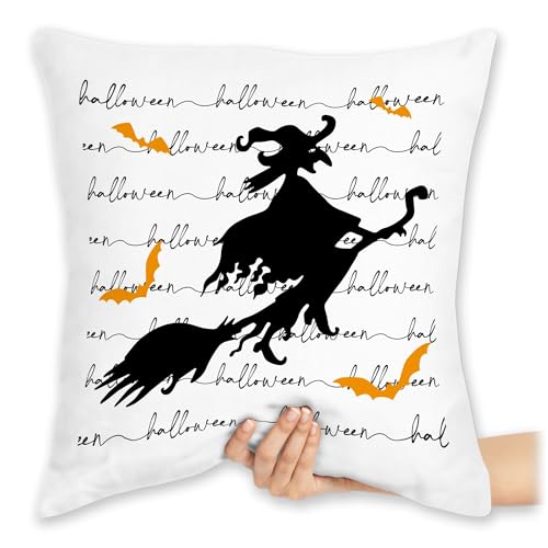 Shirtracer Kissen 40x40 Zierkissen - Halloween Hexe auf Besen I Hexenflug I Gruselige Hexe I Fliegende Hexe I Hexenzauber I Hexensilhouette - 40 x 40 cm - Weiß - Spooky Season hexen Shirtracer Kissen 40x40 Zierkissen - Halloween Hexe auf Besen I Hexenflug I Gruselige Hexe I Fliegende Hexe I Hexenzauber I Hexensilhouette - 40 x 40 cm - Weiß - Spooky Season hexen von Shirtracer