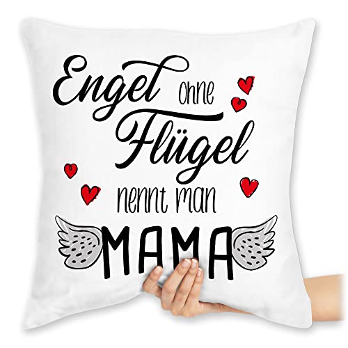 Shirtracer Kissen 40x40 Zierkissen - Engel ohne Flügel nennt Man Mama - 40 x 40 cm - Weiß - Mutter Mamma mom auch Mutti Mami muddi muttertags muttertagsgeschenk Mommy Mamas Muttertag mütter Mama's von Shirtracer