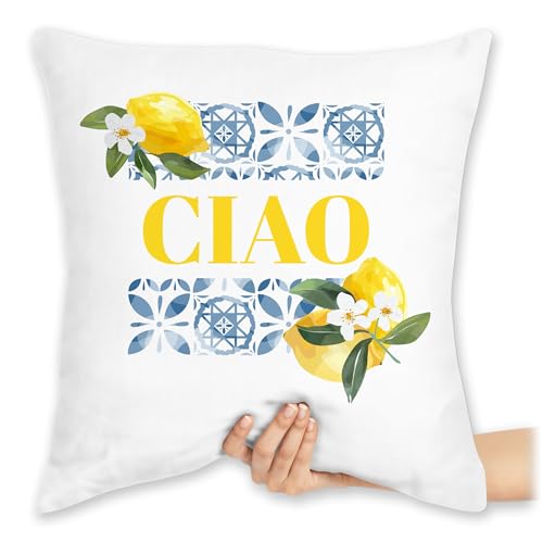 Kissen 40x40 Zierkissen - Statement - Limoncello Ciao | Urlaub Italien | Lebensgefühl | Limoncello-Fans | Urlaubsfeeling Italia - 40 x 40 cm - Weiß - gartenkissen mit Aufdruck italienisch Spruch Kissen 40x40 Zierkissen - Statement - Limoncello Ciao | Urlaub Italien | Lebensgefühl | Limoncello-Fans | Urlaubsfeeling Italia - 40 x 40 cm - Weiß - gartenkissen mit Aufdruck italienisch Spruch von Shirtracer