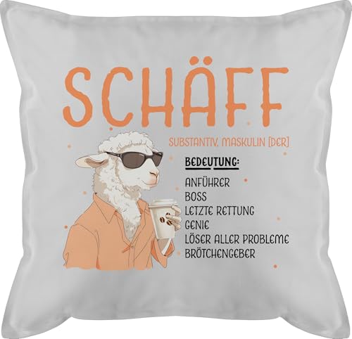 Shirtracer Kissen 50x50 - Beruf Deko Job - Schäff - Geschenk Chef Leiter Vorgesetzter Anführer Lustig Witzig Weihnachten - 50 x 50 cm - Grau - mit witziges von Shirtracer