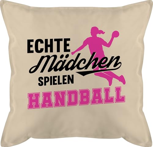 Shirtracer Kissen 50x50 - Deko Hobby - Echte Mädchen Spielen Handball - Sprungwurf - 50 x 50 cm - Beige Natur - Maedchen Shirtracer Kissen 50x50 - Deko Hobby - Echte Mädchen Spielen Handball - Sprungwurf - 50 x 50 cm - Beige Natur - Maedchen von Shirtracer