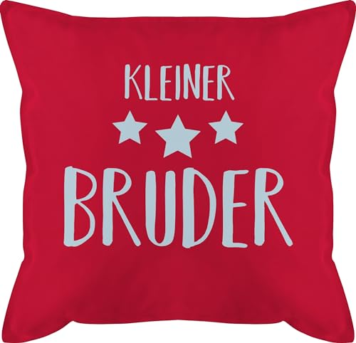 Shirtracer Kissen 50x50 - Kleiner Bruder hellblau mit Sternen - 50 x 50 cm - Rot - Little bro kleine 2024 kleinen brüder Brother Geschenk von Shirtracer