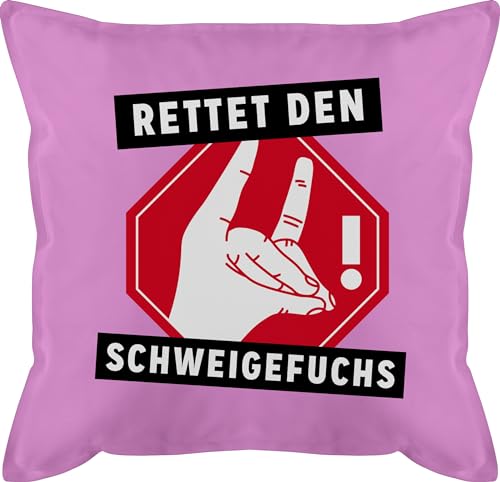 Kissen 50x50 - Lehrer - Rettet den Schweigefuchs - 50 x 50 cm - Pink - Best Teacher Geschenk Geschenke für Spruch sprüche angehende abschluss referendariat Fuchs lehrergeschenke lehrerinnen von Shirtracer