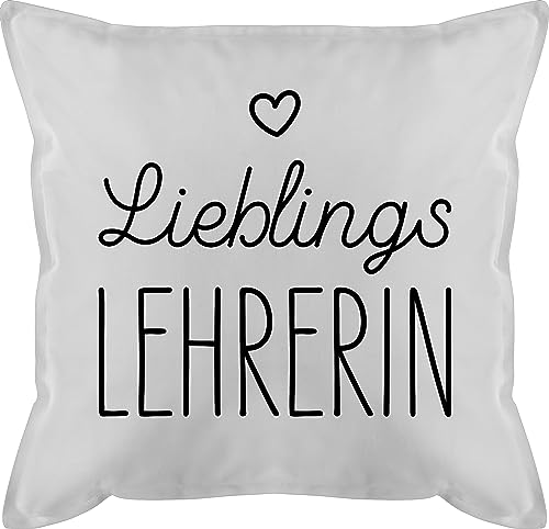 Kissen 50x50 - Tassen - Lieblingslehrerin Lehrerin Geschenk Lehrerinnen - 50 x 50 cm - Weiß - Geschenke Fuer für eine wenn sie geht klassenlehrerin Beste lieblings von Shirtracer