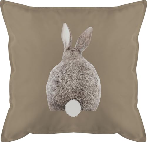 Shirtracer Kissen 50x50 - Osterkissen - Ostern Hase Hasen Hasenmotiv - 50 x 50 cm - Beige - Geschenk osterm kissenbezüge osterkleinigkeiten Kissenbezug Easter ostersachen ostergeschenke kleinigkeit von Shirtracer