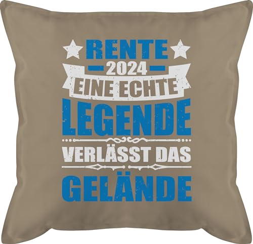 Shirtracer Kissen 50x50 - Rentner Deko Ruhestand - Rente 2024 eine echte Legende verlässt das Gelände - blau/weiß - 50 x 50 cm - Beige - für pensionäre sprüche zum rentenbeginn renteneintritt 2023 von Shirtracer