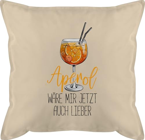 Kissen 50x50 - Statement - Aperol wäre mir jetzt auch lieber I Lustige Geschenke Aperol Spritz - 50 x 50 cm - Beige Natur - geschenk statement-kissen statements cocktails kopfkissen schwarz Kissen 50x50 - Statement - Aperol wäre mir jetzt auch lieber I Lustige Geschenke Aperol Spritz - 50 x 50 cm - Beige Natur - geschenk statement-kissen statements cocktails kopfkissen schwarz von Shirtracer
