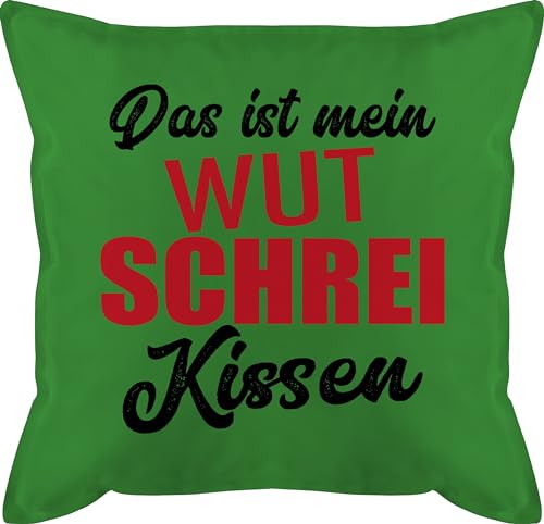 Kissen 50x50 - Statement - Das ist mein Wut Schrei - 50 x 50 cm - Grün - schreikissen statements wutschrei schmusekissen schreikissen! schreien pillow wutkissen mit bezug kissenbezug füllung und von Shirtracer