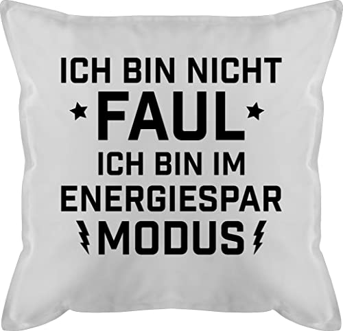 Shirtracer Kissen 50x50 - Statement mit Sprüchen - Ich Bin Nicht Faul - Energiesparmodus - 50 x 50 cm - Weiß - füllung Spruch Sofa sofakissen kissenhülle lustige sprüche im schmusekissen Kissenbezug von Shirtracer