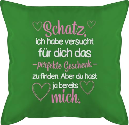 Shirtracer Kissen 50x50 - Valentinstag Ideen Finden Schatz - Geschenk Mann Geschenkideen zum Valentinstagsgeschenk Frauen Partner Geschenk Ihn Sie Ihn - 50 x 50 cm - Grün von Shirtracer