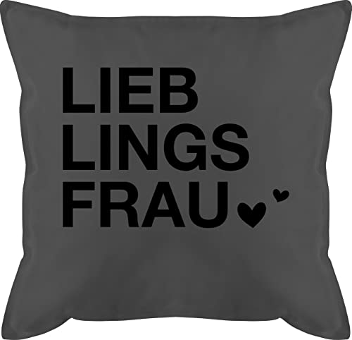 Kissen 50x50 - Valentinstag Partner Ideen - Lieblingsfrau Geschenk für Sie Valentinstagsgeschenk Frauen Weihnachts-Geschenke Partnerin Paare - 50 x 50 cm - Grau - weihnachten jahrestag fuer ihn von Shirtracer