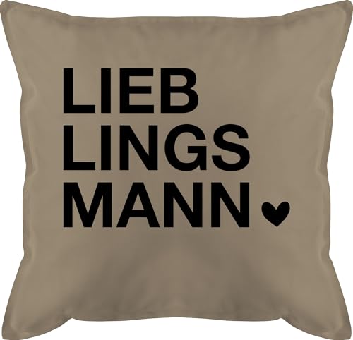 Kissen 50x50 - Ideen - Lieblingsmann Geschenk Valentinstag für Ihn Valentinstagsgeschenk Männer Weihnachts-Geschenke Partner - 50 x 50 cm - Beige - liebe valentinsgeschenke vallentinstaggeschenk von Shirtracer