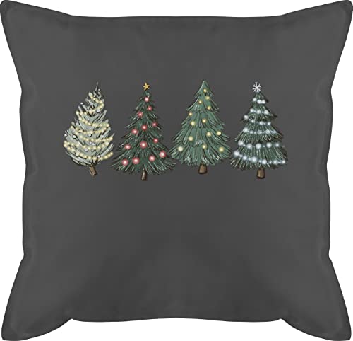 Shirtracer Kissen 50x50 - Weihnachtskissen Christmas Geschenke - Weihnachtsbäume - 50 x 50 cm - Grau - weihnachtliches mit füllung Weihnachts Sachen zu Weihnachten weihnachtsmotive+weihnachtsmotiven von Shirtracer