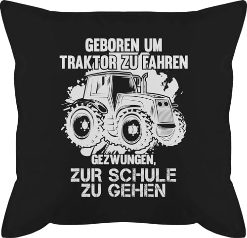 Kissen 50x50 - Traktoren - Geboren um Traktor zu Fahren - 50 x 50 cm - Schwarz - traktorkissen Landwirt Bauer mit füllung Landwirtschaft Bauern männerkissen traktorfan Einschulung Kissenbezug von Shirtracer