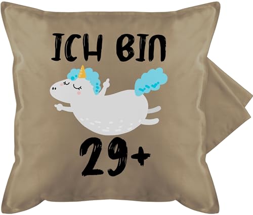 Kissenbezug - 30. Geburtstag Kissen - Neunundzwanzig + Einhorn - 50 x 50 cm - Beige - lustige geschenk 30 jahre zum er jährigen 30ten geschenke spaß lustige+geschenke+30+geburtstag 30ig für 30ter von Shirtracer