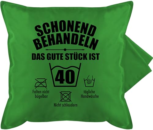 Kissenbezug - 40. Geburtstag Kissen - Schonend behandeln das gute Stück ist vierzig - 50 x 50 cm - Grün - zum 40 wird 40-er “schonend 40”,lustige 40ig 40ster 40iger 40ger geburtstagsartikel Kissenbezug - 40. Geburtstag Kissen - Schonend behandeln das gute Stück ist vierzig - 50 x 50 cm - Grün - zum 40 wird 40-er “schonend 40”,lustige 40ig 40ster 40iger 40ger geburtstagsartikel von Shirtracer
