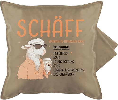 Shirtracer Kissenbezug - Beruf Deko Kissen Job - Schäff - Geschenk Chef Leiter Vorgesetzter Anführer Lustig Witzig Weihnachten - 50 x 50 cm - Beige - Geschenke für vorgesetzte kissenhülle lustige von Shirtracer