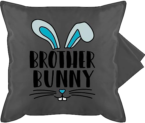Kissenbezug - Bruder - Kissen - Brother Bunny - 50 x 50 cm - Grau - brüder geschenk geschenke für den zu weihnachten sprüche seinen bester einen fur geburtstag besten lustig geschenkidee meinen von Shirtracer