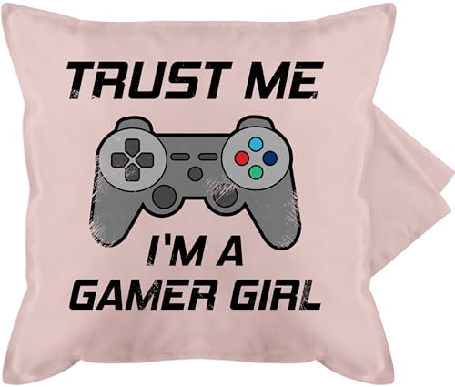 Shirtracer Kissenbezug - Deko Kissen Hobby - Trust me I'm a Gamer Girl - 50 x 50 cm - Hellrosa - gamergirl von Shirtracer