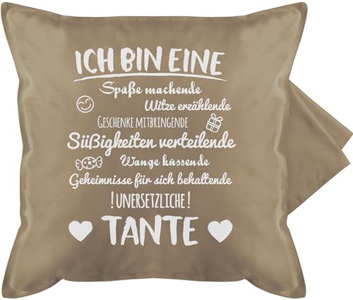 Shirtracer Kissenbezug - Deko Kissen - Ich Bin eine Tante - 50 x 50 cm - Beige - tanten die Beste Weil Best Auntie sprüche Geschenk für Geschenke teyze coolste teyzem Habe Tante. Aunt tantes von Shirtracer