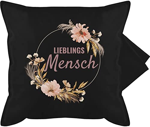 Kissenbezug - Freundin - Lieblingsmensch Lieblingsperson Herzmensch - 50 x 50 cm - Schwarz - kissen geschenke du bist mein kissenhülle geschenk beste blumen für schöne fuer geburtstag ideen von Shirtracer