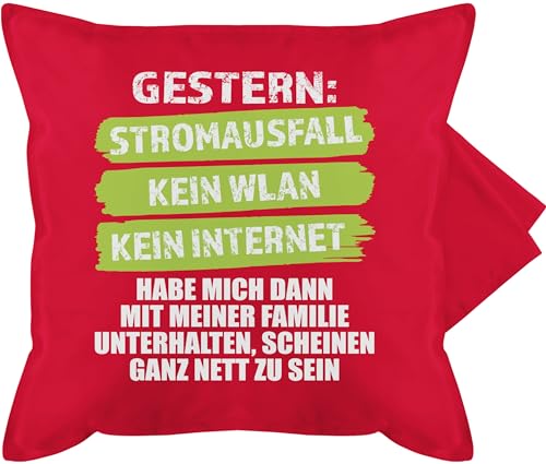 Shirtracer Kissenbezug - Gaming - Kissen - Gestern Stromausfall Kein WLAN Kein Internet Gamer Lustig - 50 x 50 cm - Rot - Game kissenbezüge von Shirtracer