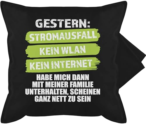 Shirtracer Kissenbezug - Gaming - Kissen - Gestern Stromausfall Kein WLAN Kein Internet Gamer Lustig - 50 x 50 cm - Schwarz - Game kissenbezüge von Shirtracer