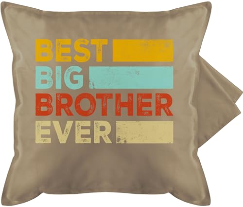 Shirtracer Kissenbezug - Kissen - Best Big Brother Ever Bester großer Bruder Aller Zeiten Geschenk - 50 x 50 cm - Beige - große grosser für großen 2025 Geschenke 2024 bro großer+Bruder grosser+Bruder von Shirtracer