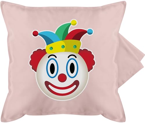 Kissenbezug - Karneval & Fasching - Kissen - Clown Emoticon - 50 x 50 cm - Hellrosa - faschings- fasnacht carneval karneval& fastnacht fasent witzige faschings fasnet kölner karnevals karneval. von Shirtracer