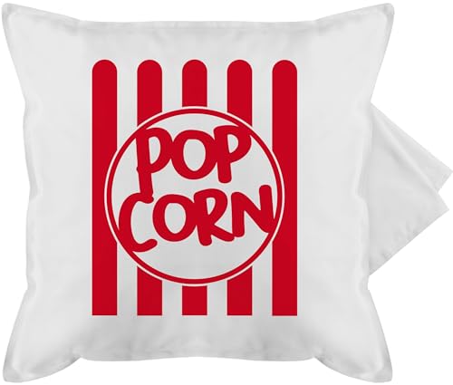 Shirtracer Kissenbezug - Karneval & Fasching - Kissen - Popcorn Popcorners Popkorn Puffmais - 50 x 50 cm - Weiß - Fasching- Partnerlook Carnevale popcornverkäufer Karnevals Popcorn-Kleidung Faschings von Shirtracer