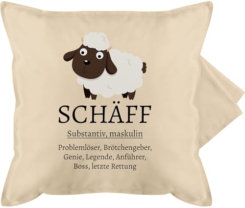 Shirtracer Kissenbezug - Kollegen - Kissen - Schäff substantiv | Geschenk Chef Chef Wichtelgeschenk Chefs lustig - 50 x 50 cm - Beige Natur - Definition Geschenke arbeitskollege für von Shirtracer