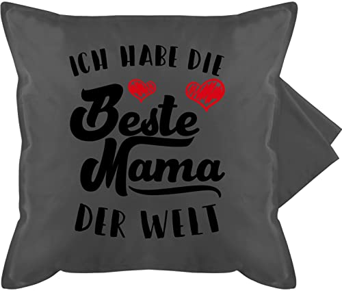 Shirtracer Kissenbezug - Ich Habe die Beste Mama der Welt - 50 x 50 cm - Grau - Mutter mütter ist muttertagsgeschenke Mutti muttertagsgeschenk Weltbeste muddi Bild Muttertag tollste Mamas von Shirtracer