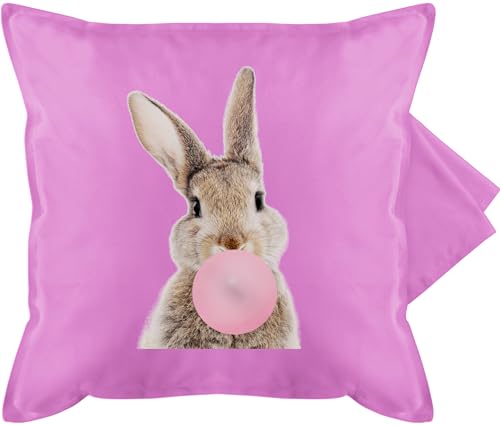 Kissenbezug - Osterkissen - Hase - Kaugummi - 50 x 50 cm - Pink - hasen ostern kissenhülle+ostern osterhasen osterartikel osterhase oster kleinigkeit besondere ostergeschenke ostergeschenk geschenk von Shirtracer