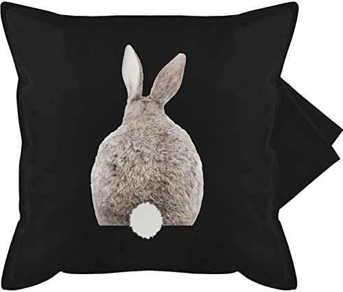 Kissenbezug - Osterkissen - Ostern Hase Hasen Hasenmotiv - 50 x 50 cm - Schwarz - besondere ostergeschenke kissen ostergeschenk kleinigkeit osterüberraschung kissenhülle+ostern easter hasenkissen von Shirtracer