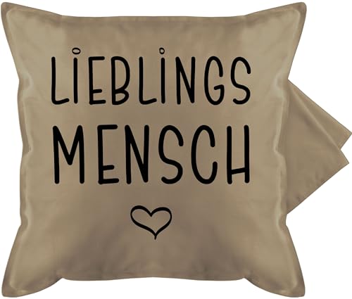 Shirtracer Kissenbezug - Pärchen - Kissen - Lieblingsmensch - 50 x 50 cm - Beige von Shirtracer