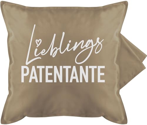 Shirtracer Kissenbezug - Kissen Taufpatin Geschenk - Lieblings Patentante - weiß - 50 x 50 cm - Beige - Patin Geschenke für von Shirtracer