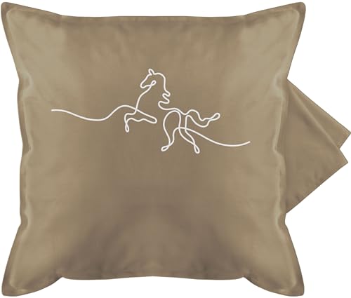 Shirtracer Kissenbezug - Pferde - Kissen - Abstraktes Pferd - 50 x 50 cm - Beige - sprüche reiten Geschenk mit pferden (Pferd) reitzubehör Frau pferdesprüche Reiterin Pferde. Geschenke für Reiter von Shirtracer