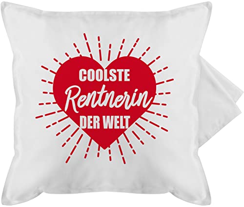 Kissenbezug - Kissen - Coolste Rentnerin der Welt - 50 x 50 cm - Weiß - abschiedsgeschenk kollegen rente ruhestand arbeitskollegin liebe sprüche zur pensionierung renteneintritt geschenk 2023 von Shirtracer