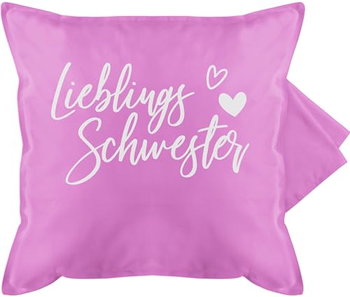 Shirtracer Kissenbezug - Schwester - Kissen - Lieblingsschwester - 50 x 50 cm - Pink - Geschenk Schwestern für schwesterherz Geschenke Sister Beste von Shirtracer