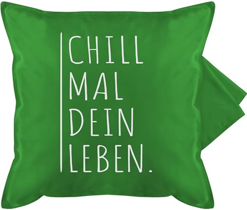 Shirtracer Kissenbezug - Statement - Chill mal Dein Leben - 50 x 50 cm - Grün - Chiller Kissen Statement-Kissen Statements kissenhülle sprüche mit Shirtracer Kissenbezug - Statement - Chill mal Dein Leben - 50 x 50 cm - Grün - Chiller Kissen Statement-Kissen Statements kissenhülle sprüche mit von Shirtracer