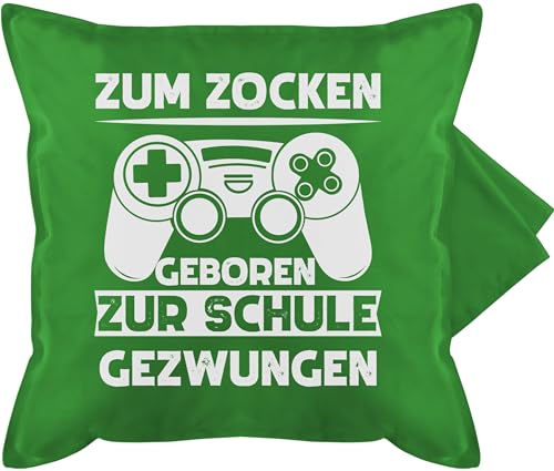 Shirtracer Kissenbezug - Statement Kissen mit Sprüchen - Zum zocken geboren Schule gezwungen - 50 x 50 cm - Grün - zockerkissen kissenhülle sprüche Spruch zock kuschelkissen gamerkissen Shirtracer Kissenbezug - Statement Kissen mit Sprüchen - Zum zocken geboren Schule gezwungen - 50 x 50 cm - Grün - zockerkissen kissenhülle sprüche Spruch zock kuschelkissen gamerkissen von Shirtracer